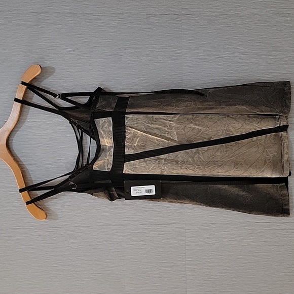 Salvage Black and Gray Satin, Embossed Camisole Top, Mini Dress - Picture 2 of 9